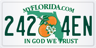 FL license plate 2424EN