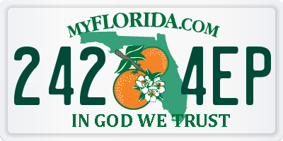 FL license plate 2424EP
