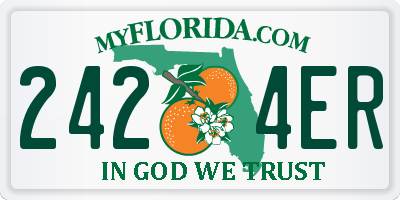 FL license plate 2424ER