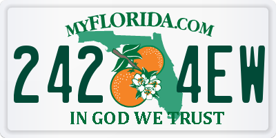 FL license plate 2424EW