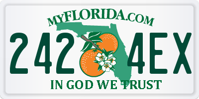 FL license plate 2424EX