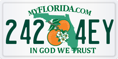 FL license plate 2424EY