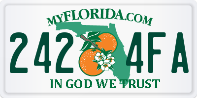 FL license plate 2424FA
