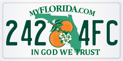 FL license plate 2424FC