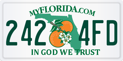 FL license plate 2424FD