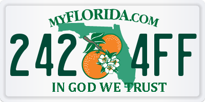 FL license plate 2424FF