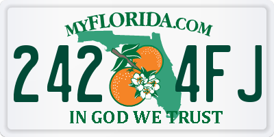 FL license plate 2424FJ