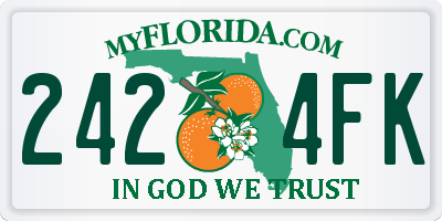 FL license plate 2424FK