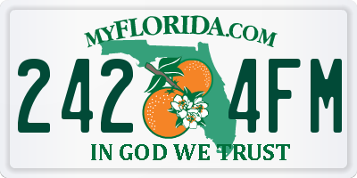 FL license plate 2424FM