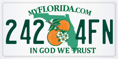 FL license plate 2424FN