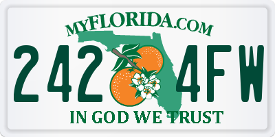 FL license plate 2424FW