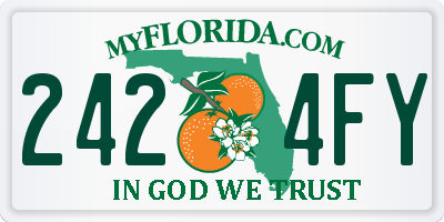 FL license plate 2424FY