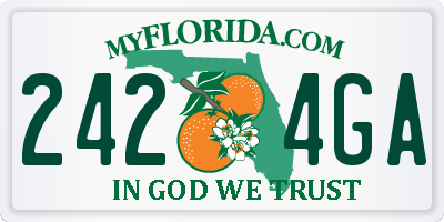 FL license plate 2424GA