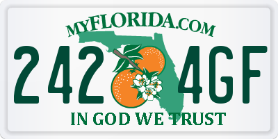 FL license plate 2424GF