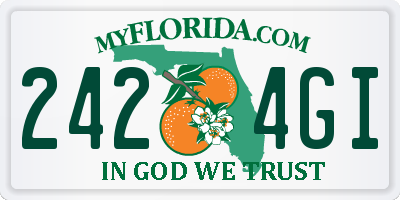 FL license plate 2424GI