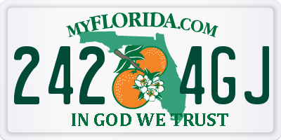 FL license plate 2424GJ