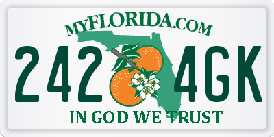 FL license plate 2424GK