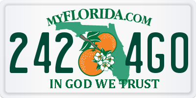 FL license plate 2424GO