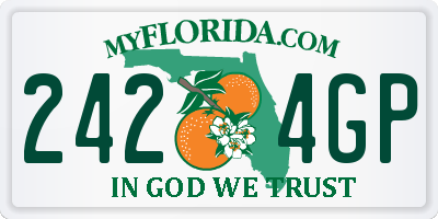 FL license plate 2424GP
