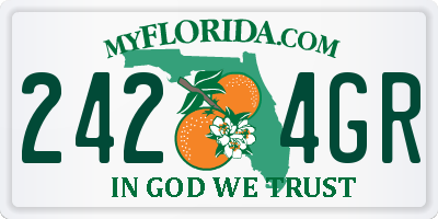 FL license plate 2424GR