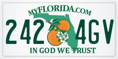 FL license plate 2424GV