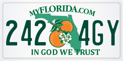 FL license plate 2424GY