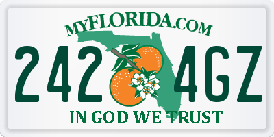 FL license plate 2424GZ