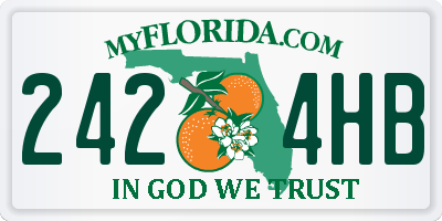 FL license plate 2424HB