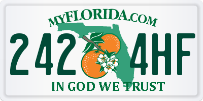 FL license plate 2424HF
