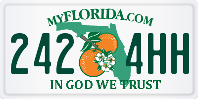 FL license plate 2424HH