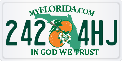 FL license plate 2424HJ