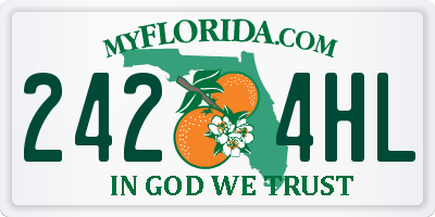 FL license plate 2424HL