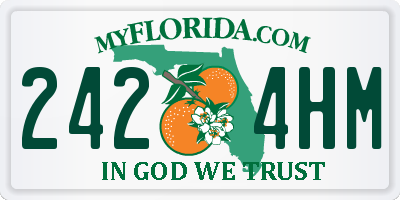 FL license plate 2424HM
