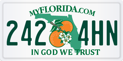 FL license plate 2424HN