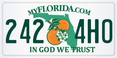 FL license plate 2424HO