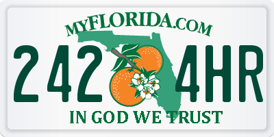 FL license plate 2424HR