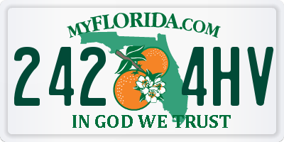 FL license plate 2424HV