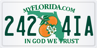 FL license plate 2424IA