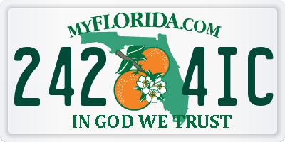 FL license plate 2424IC