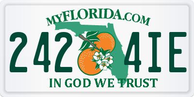 FL license plate 2424IE