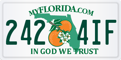 FL license plate 2424IF