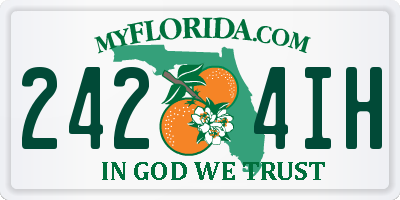 FL license plate 2424IH