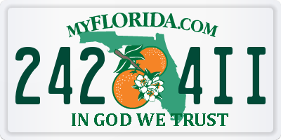 FL license plate 2424II