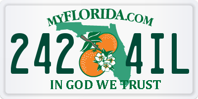 FL license plate 2424IL