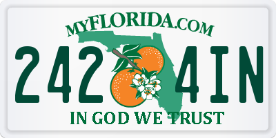 FL license plate 2424IN