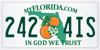 FL license plate 2424IS