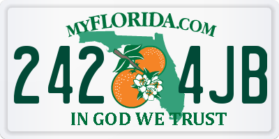 FL license plate 2424JB