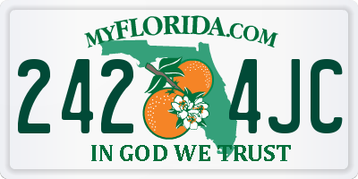 FL license plate 2424JC