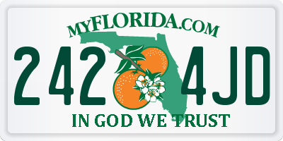 FL license plate 2424JD