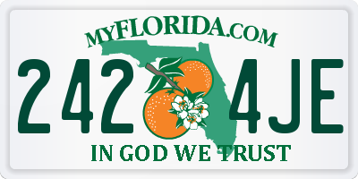FL license plate 2424JE